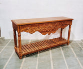 Antique Hand Carved Solid Wood Console Hall Table